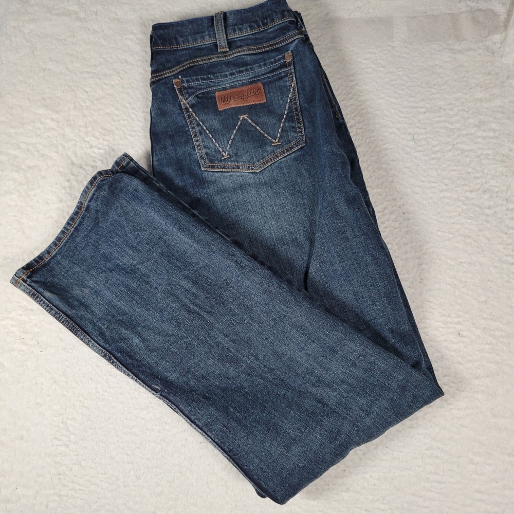 Wrangler Retro Slim Boot Jeans Mens 37x36 Medium Wash‎ Denim 1077MWZTB